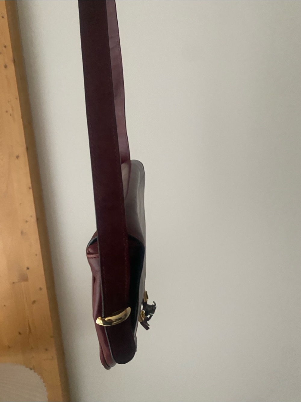 Gucci Burgundy Leather Crossbody Saddle Purse - Picture 6 of 13